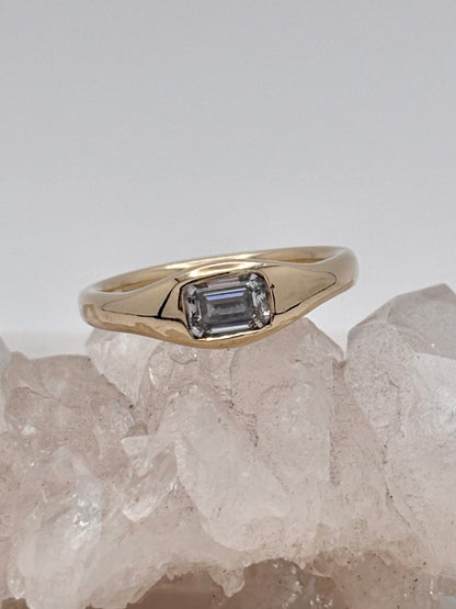 Emerald-Cut Diamond Signet Ring