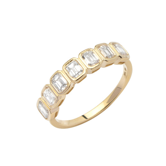 Bezel Set Emerald Cut Band