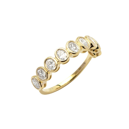 Oval Diamond Bezel Band